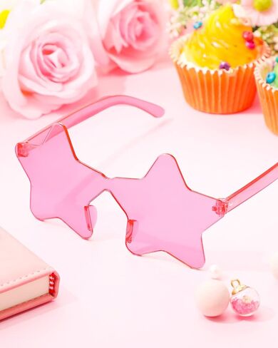Rimless Star Shape Sunglasses Sun Glasses for Women Men Candy Color Star Glasses Sunglasses Tinted Glasses for Women in Saudi Arabia