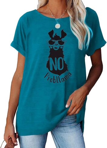 NIUBIA Women's T Shirts Summer Tops Simple Heart Graphic Shirts Sayings Short Sleeve Vacation Casual Blouse Thankful Tee in Kuwait