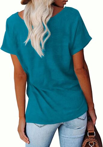 NIUBIA Women's T Shirts Summer Tops Simple Heart Graphic Shirts Sayings Short Sleeve Vacation Casual Blouse Thankful Tee in Kuwait