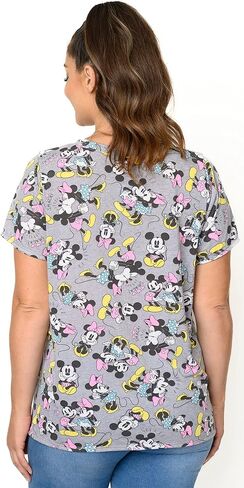Disney Plus Size Womens V-Neck T-Shirt Mickey Minnie Mouse Love in Saudi Arabia