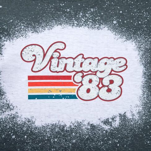 تي شيرت عتيق 1983 للنساء قمصان عيد الميلاد الأربعين تي شيرت جرافيك عتيق تي شيرت كاجوال بأكمام قصيرة in Saudi Arabia