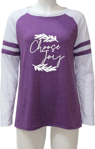 shifeier Women's Letters Printed T-Shirt Long Sleeves Faith Over Fear Tee Tops in Kuwait