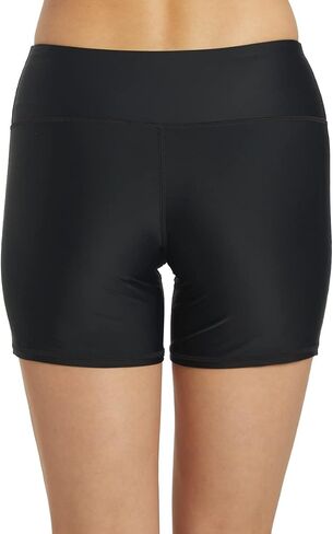 Sporti Women's Active Solid 2.25"/4.5"/8" High Waisted Swim Shorts - Performance and Fit -Comfortable Women's Swim Shorts in Saudi Arabia