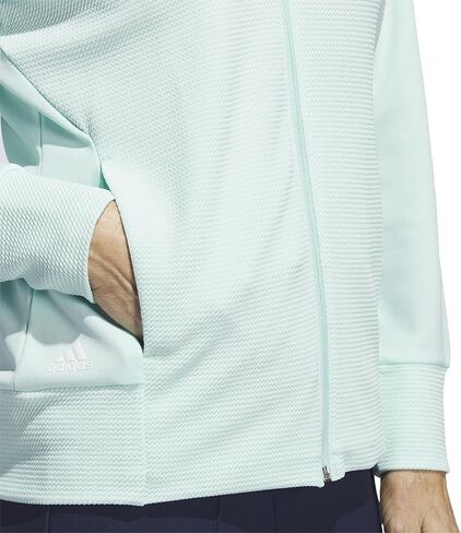 adidas Golf Women's Standard Textured Full-Zip Jacket, semi Flash Aqua in Saudi Arabia