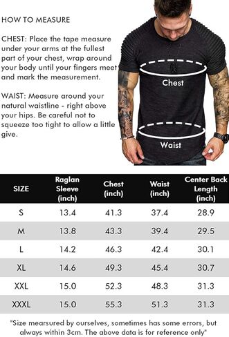 COOFANDY Mens 2 Packs Fitted T-Shirts Pleats Sleeve Muscle Workout Shirt Longline Gym Tee in Kuwait