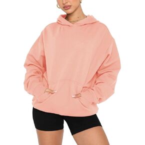 Orchidays Women's Basic Long Sleeve Hoodies Relaxed Fitted Sweatshirts Oversized Pullover Tops with Pocket