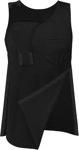 Unisex Post Shoulder Surgery Tank Tops Shoulder Side Full Snap Access Shirt Tearaway Arm Chest Rotator Cuff Recovery Clothing in Kuwait