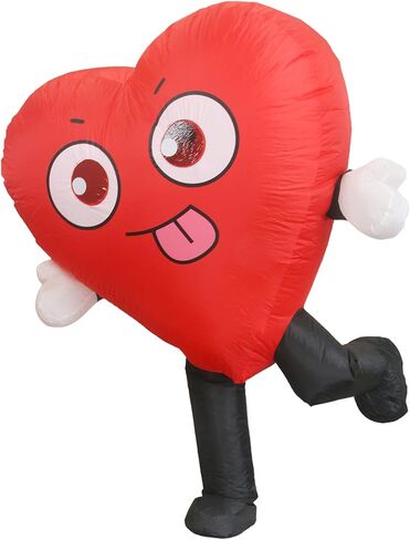 VURPOKSI نفخ زي أحمر الحب القلب حزب زي زي الهالوين تأثيري كامل الجسم تفجير زي التميمة البدلة in Kuwait