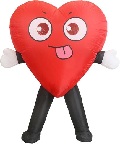 VURPOKSI نفخ زي أحمر الحب القلب حزب زي زي الهالوين تأثيري كامل الجسم تفجير زي التميمة البدلة in Kuwait