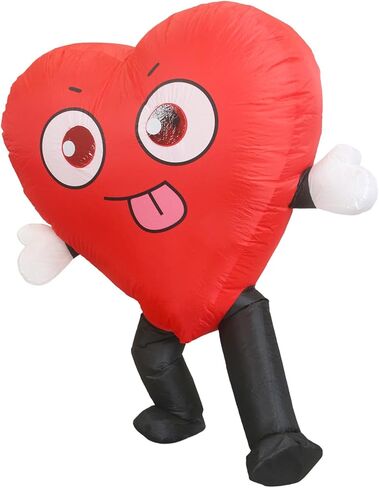 VURPOKSI نفخ زي أحمر الحب القلب حزب زي زي الهالوين تأثيري كامل الجسم تفجير زي التميمة البدلة in Kuwait