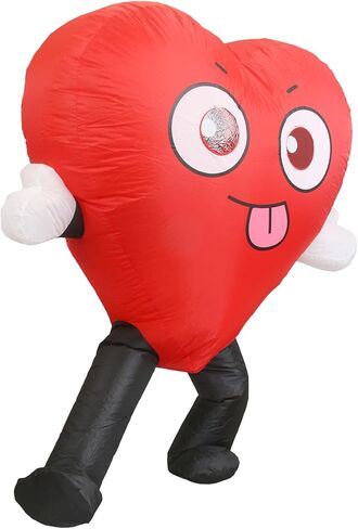 VURPOKSI نفخ زي أحمر الحب القلب حزب زي زي الهالوين تأثيري كامل الجسم تفجير زي التميمة البدلة in Kuwait