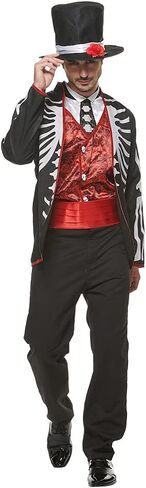 زي Megartico Day of The Dead الرجالي ذو الهيكل العظمي للهالوين in Kuwait