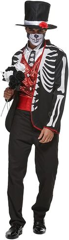 زي Megartico Day of The Dead الرجالي ذو الهيكل العظمي للهالوين in Kuwait