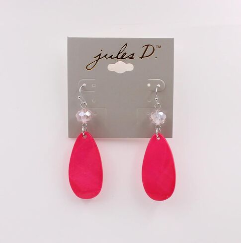 Jules D. Big Natural Shell Drop Earrings Trendy Fashion Red Green Teal Pendant Dangling Earring for Women in Saudi Arabia