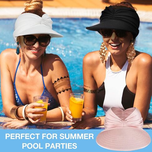 3 Pcs Sun Visor Hat for Women Sun Beach Visor Cap UPF 50+ UV Sun Protection Visors Wide Brim Visor Women Summer Sports Beach Golf Hiking Fishing Outdoor in Saudi Arabia