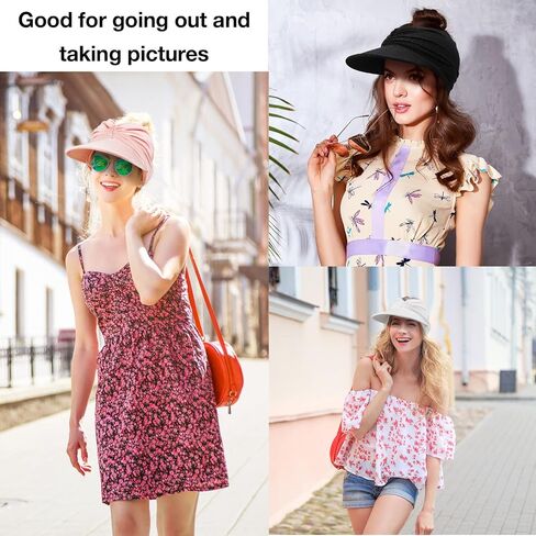 3 Pcs Sun Visor Hat for Women Sun Beach Visor Cap UPF 50+ UV Sun Protection Visors Wide Brim Visor Women Summer Sports Beach Golf Hiking Fishing Outdoor in Saudi Arabia
