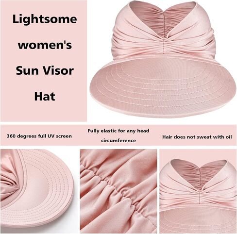 3 Pcs Sun Visor Hat for Women Sun Beach Visor Cap UPF 50+ UV Sun Protection Visors Wide Brim Visor Women Summer Sports Beach Golf Hiking Fishing Outdoor in Saudi Arabia