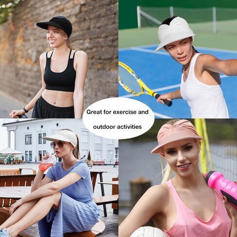 3 Pcs Sun Visor Hat for Women Sun Beach Visor Cap UPF 50+ UV Sun Protection Visors Wide Brim Visor Women Summer Sports Beach Golf Hiking Fishing Outdoor in Saudi Arabia