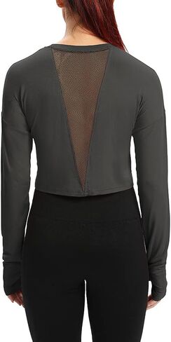 قمصان Mippo النسائية ذات الأكمام الطويلة للتمارين الرياضية مع فتحة للإبهام in Kuwait