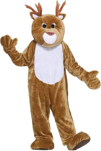 زي ريندر بلاش إيكونومي للكبار من فورم نوفلتيز إنك - Deluxe Plush Reindeer Mascot Costume One Size in Saudi Arabia