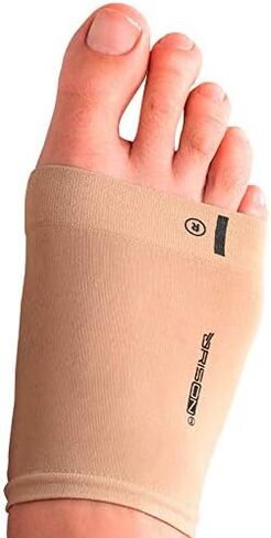 Metatarsal Compression Arch Support Sleeves - Cushioned Soft Elastic Reusable Gel Pad Fabric Socks for Flat Feet Pain Relief Arthritis Plantar Fasciitis - Women Men - Medium (Beige) in Kuwait