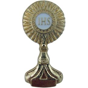 IHS Monstrance Lapel Pin with Antique Gold Finish, 1 1/2 Inch in Saudi Arabia