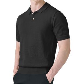 H2H Mens Knit Polo Shirts Short Sleeve Vintage Sweater Polo Summer Casual Shirts in Kuwait