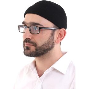 ihvan online Turkish Muslim Winter Velvet Roll-up Edge Kufi Hats for Men, Taqiya, Takke, Peci, Islamic Caps, Islamic Gifts