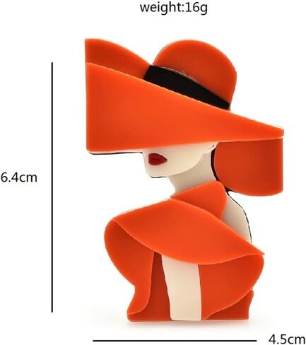 صورة لفتاة الاكريليك بروش الاكريليك الساحرة السيدات بروش فتاة الموضة شخصية الصدار يرتدي قبعة الفتاة الحديثة الاكريليك التلبيب دبوس مكتب بروش هدية in Kuwait