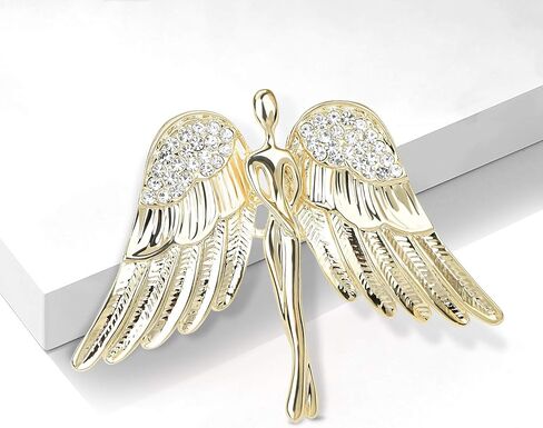 Vintage Guardian Angel Jewelry Golden Crystal Flying Angel Wings Brooch Pin Wedding Bouquet Lapel Pin Jewelry for Women Bridal in Kuwait