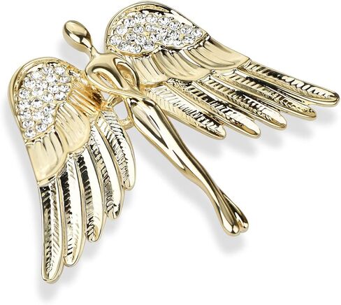 Vintage Guardian Angel Jewelry Golden Crystal Flying Angel Wings Brooch Pin Wedding Bouquet Lapel Pin Jewelry for Women Bridal in Kuwait