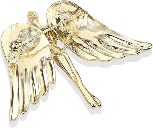 Vintage Guardian Angel Jewelry Golden Crystal Flying Angel Wings Brooch Pin Wedding Bouquet Lapel Pin Jewelry for Women Bridal in Kuwait