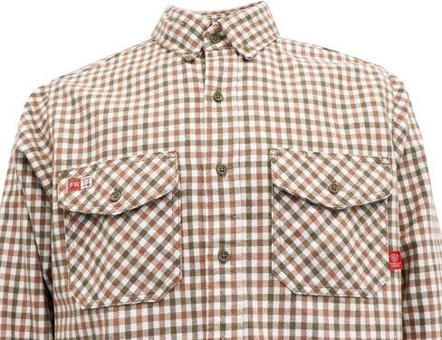 TICOMELA FR Shirts for Men 8.5oz Flannel Plaid Heavy Weight Flame Resistant Shirts Fire Retardant Welding Jacket in Kuwait