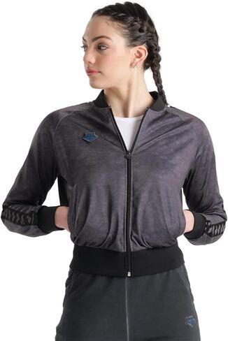 سترة ARENA للسيدات Icons Relax IV Team سترة بسحاب كامل وجيوب جانبية وشعار ريترو معطف رياضي رياضي in Kuwait