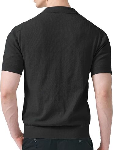 H2H Mens Knit Polo Shirts Short Sleeve Vintage Sweater Polo Summer Casual Shirts in Kuwait