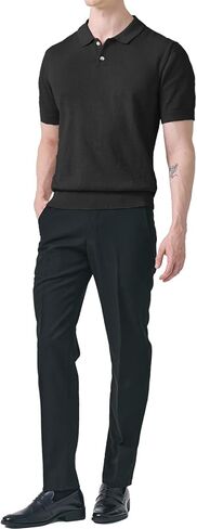 H2H Mens Knit Polo Shirts Short Sleeve Vintage Sweater Polo Summer Casual Shirts in Kuwait