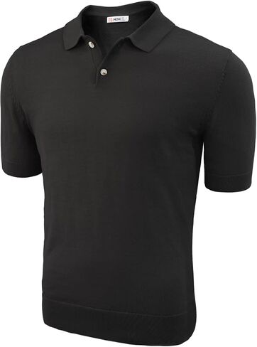 H2H Mens Knit Polo Shirts Short Sleeve Vintage Sweater Polo Summer Casual Shirts in Kuwait
