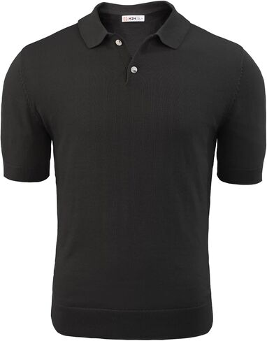 H2H Mens Knit Polo Shirts Short Sleeve Vintage Sweater Polo Summer Casual Shirts in Kuwait