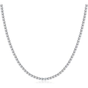GLIJWELE 925 Sterling Silver Clasp Cable Box Chain for Men Women, 2mm/2.5mm/3mm Silver Chain for Men Women Silver Chain Necklace 16,18,20, 22, 24,26,30 Inch in Kuwait