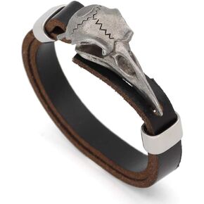 GuoShuang الرجال الفايكينج أودين رافن التعويذة الفولاذ المقاوم للصدأ سوار قابل للتعديل الحجم مع حقيبة هدية 19 سم-25 سم in Kuwait