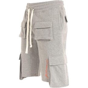 SCREENSHOT Mens Urban NYC Hip Hop Utility Fit Premium Fleece Shorts - Varsity Street Fashion SweatShorts Ribbed Wasteband