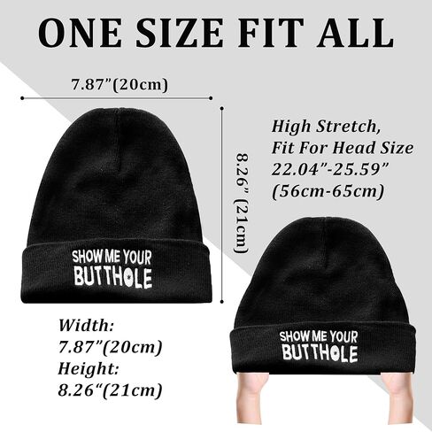 هدايا OUXIOAZ Gag للرجال والنساء - قبعات صغيرة مضحكة للرجال والنساء - قبعة حياكة دافئة للشتاء من الأكريليك الأنيق in Kuwait