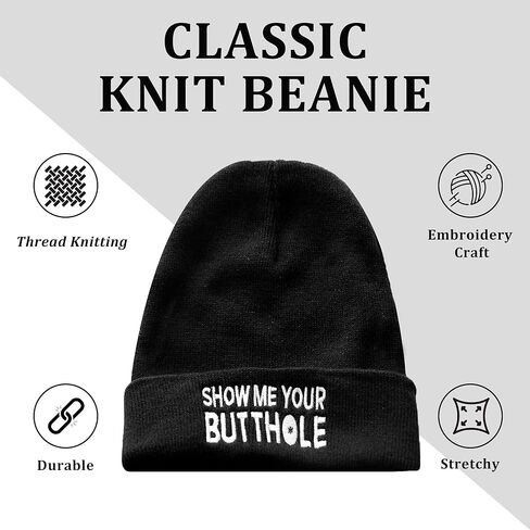 هدايا OUXIOAZ Gag للرجال والنساء - قبعات صغيرة مضحكة للرجال والنساء - قبعة حياكة دافئة للشتاء من الأكريليك الأنيق in Kuwait