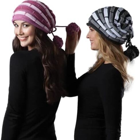 Soft Knit and Amazing Design Beanie Hat for Women with Pompom in Saudi Arabia