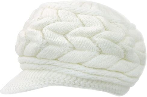 FuninCrea Women Winter Knit Hat with Brim, Elegant Slouchy Beanie Cap with Warm Fleece Lined in Kuwait