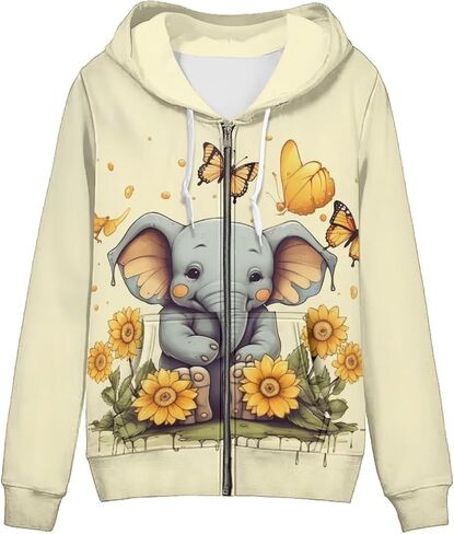 Uourmeti Zip Up Hoodie Graphic Y2k Hooded Sweatshirt Jacket for Women XS-5XL in Kuwait