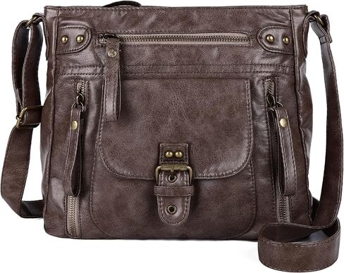 حقائب كروس صغيرة للنساء على الكتف، حقيبة يد هوبو توت من الجلد الناعم المغسول مع جيوب متعددة in Kuwait