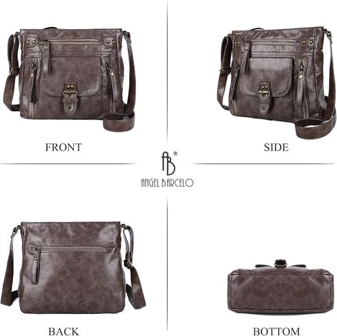 حقائب كروس صغيرة للنساء على الكتف، حقيبة يد هوبو توت من الجلد الناعم المغسول مع جيوب متعددة in Kuwait