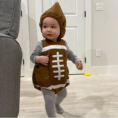 Ayalinggo Toddler Baby Boy Girl Football Player Costume Sleeveless Hoodies Rugby Outfit Zipper Bodysuit with Warm Sock in Saudi Arabia