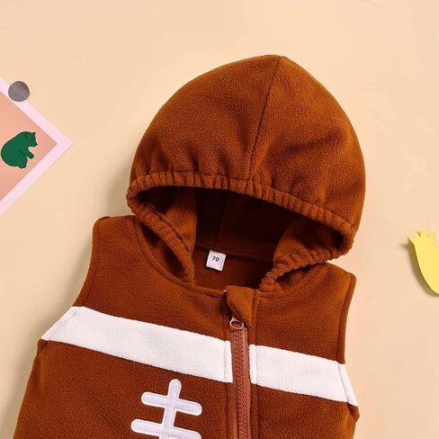 Ayalinggo Toddler Baby Boy Girl Football Player Costume Sleeveless Hoodies Rugby Outfit Zipper Bodysuit with Warm Sock in Saudi Arabia